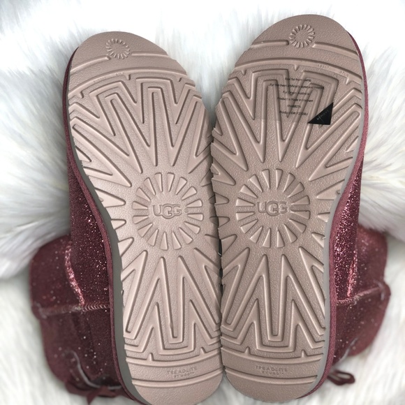 UGG Women's Mini Bailey Bow Sparkle Pink Boot - Picture 8 of 8